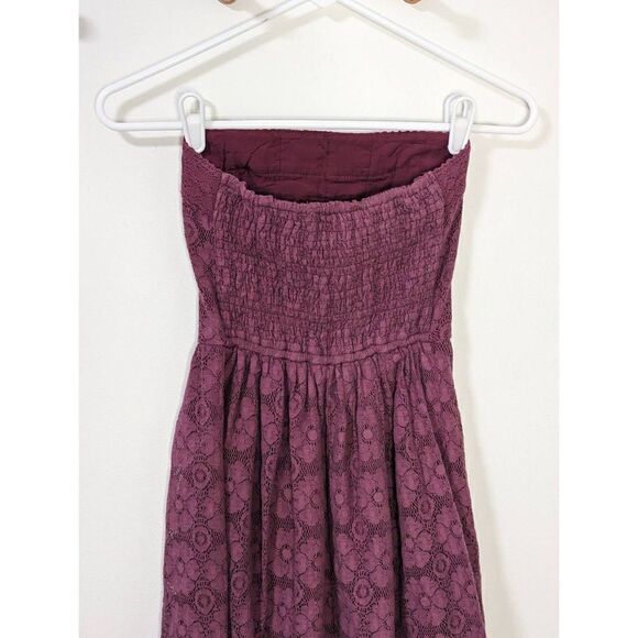 Abercrombie & Fitch Strapless Floral Lace Overlay Purple Dress - Size XS - Picture 5 of 6